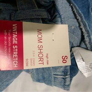 SO, Vintage Stretch, high rise mom short, size 9/29W,new with tags